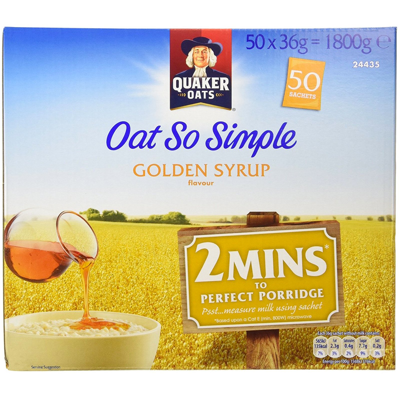 Quaker Oats Oat So Simple Golden Syrup Flavour 1 X 50 Sachets