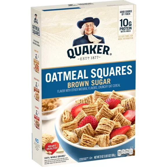 Quaker Oats Oatmeal Squares Brown Sugar Breakfast Cereal