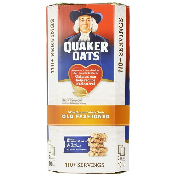 Quaker Oats, Old Fashioned, 2 5 lb. Bags, 100+ Servings 10-lb