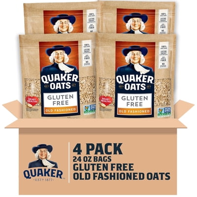 Quaker Old Fashioned Oatmeal, Gluten Free, 4 - 1.5lb Bags