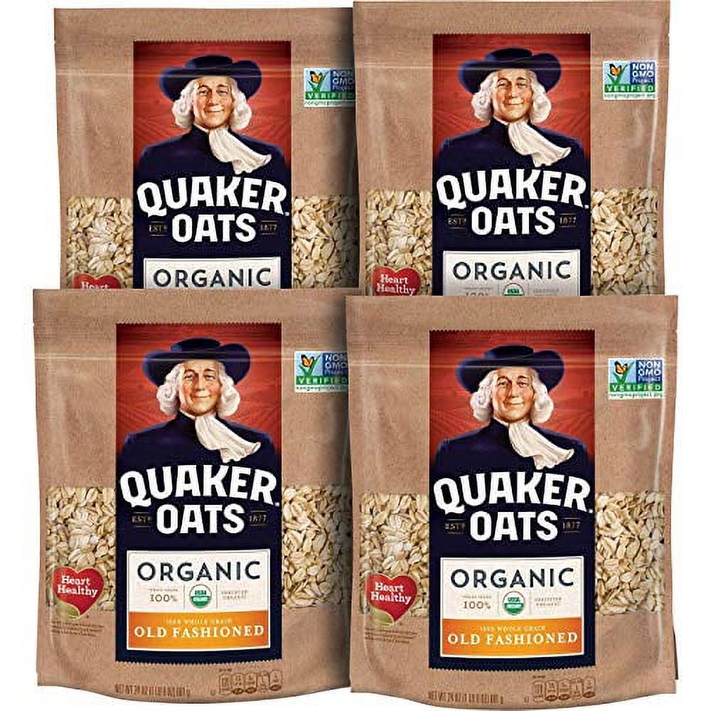 Quaker Old Fashioned Rolled Oats, USDA Organic, Non GMO Project Verified, 24oz Resealable Bags