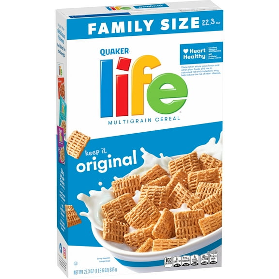 Quaker Original Life Multigrain Crispy & Crunchy Cereal, Family Size (22.3 oz)