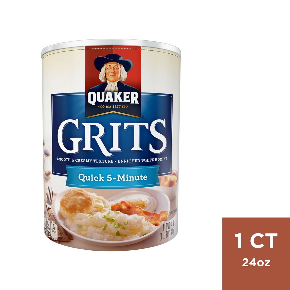 Quaker Original Quick 5 Minute Grits - 24oz - Walmart.com