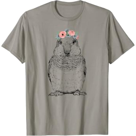 Quaker Parrot with Floral Headband Parrot Bird T-Shirt