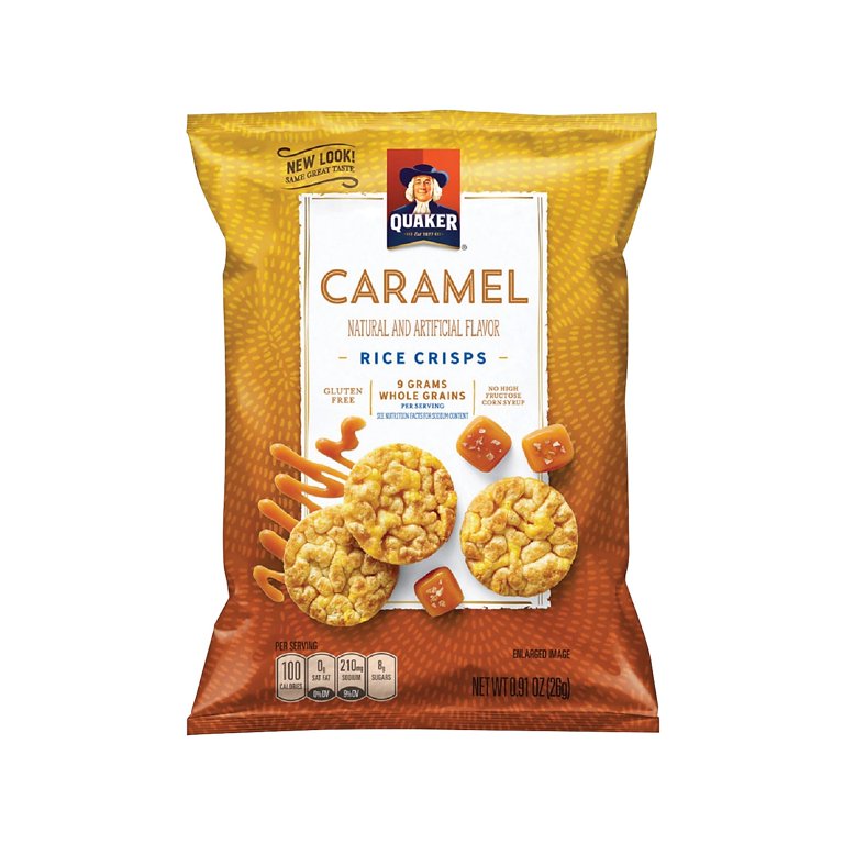 Quaker Popped Rice Snacks; Caramel Corn .91 oz. QUA43381 - Walmart.com