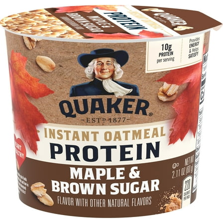 Quaker Protein Maple & Brown Sugar Flavored Protein Instant Oatmeal 2.11 oz Cup