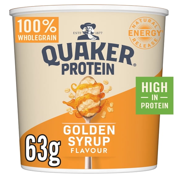 Quaker Protein Oat So Simple Golden Syrup Porridge Pot 63g, Imported from Britain