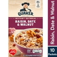 thumbnail image 1 of Quaker Raisin Date & Walnut Flavor Instant Oatmeal, 1.3 oz Paperboard Box 10 Packets, 1 of 9