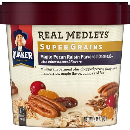 Quaker Real Medleys Oatmeal + Maple Pecan Raisin, 2.46 oz