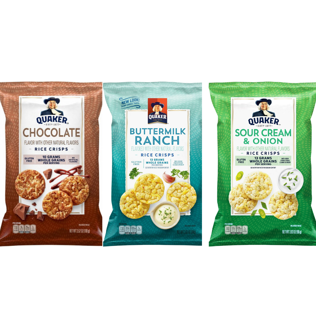 Quaker Rice Crisps Ranch Quaker Rice CRISPS Variety Bundle 3.03 OZ - PACK OF 3 FLAVOURES ...