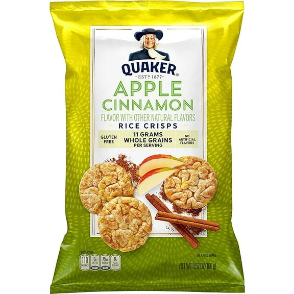 Quaker Rice Cake Apple Cinnamon, 3.52 Oz ( Pack of 2 )