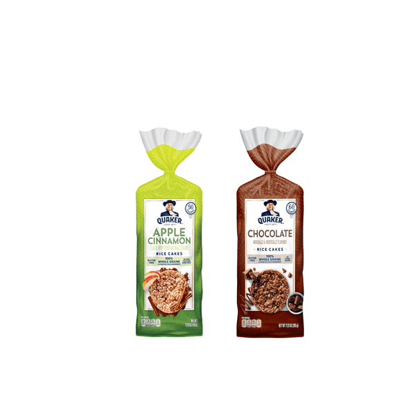 Quaker Rice Cakes Apple Cinnamon and Chocolate Flavors 2 Count 1 lbs