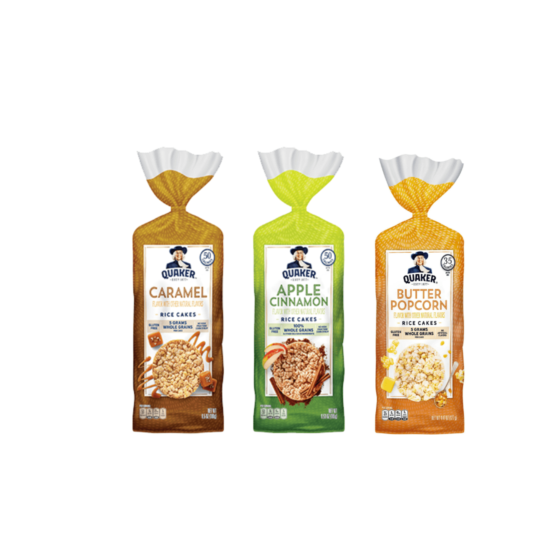 Quaker Rice Cakes Variety Bundle - Pack Of 3 Flavors,CARMEAL CORN ...