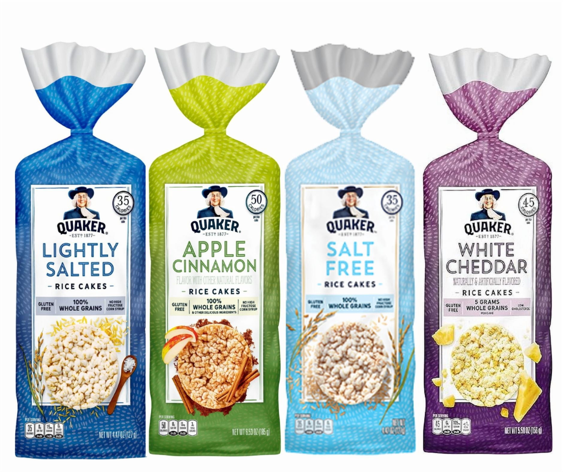 Quaker Rice Cakes Variety Bundle - Pack Of 4 Flavors,LIGHLTLY