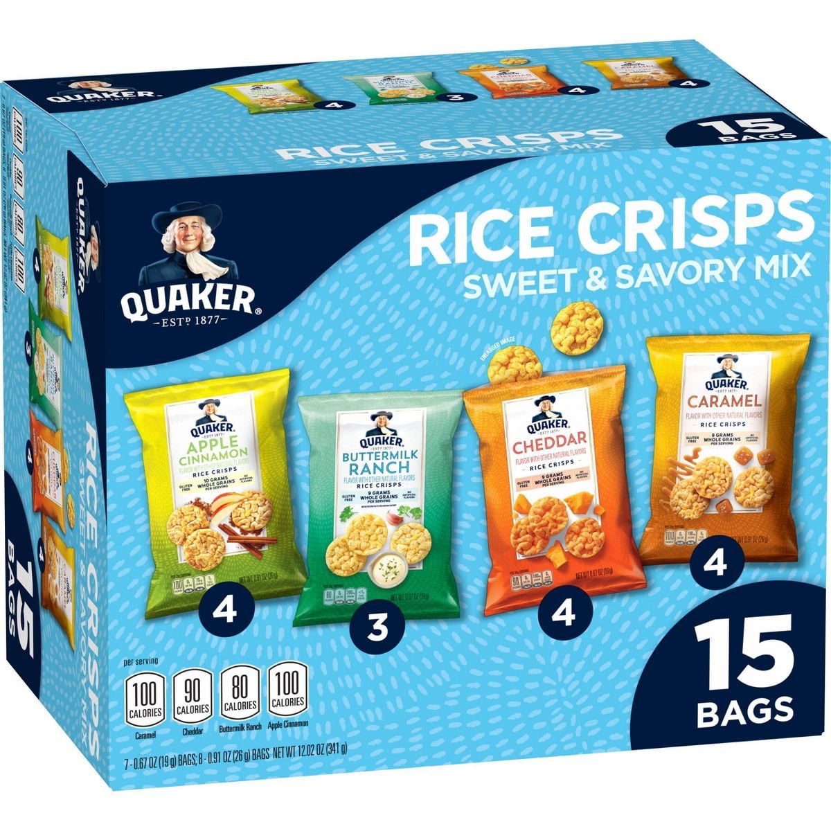 Quaker Sweet Savory Mix Gluten Free Popped Rice Crisps - 0.67oz/15ct