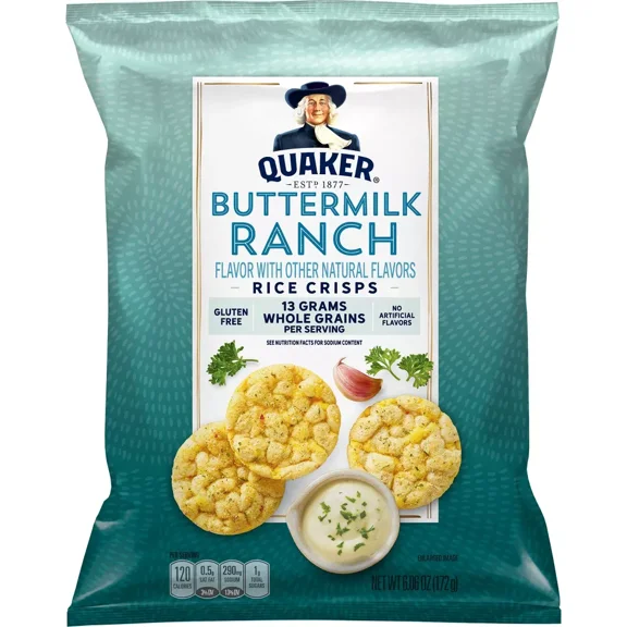 Quaker Rice Crisps, Buttermilk Ranch,1PACK
