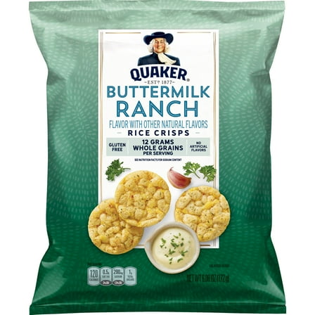 Quaker Rice Crisps, Buttermilk Ranch, 6.06 Oz.