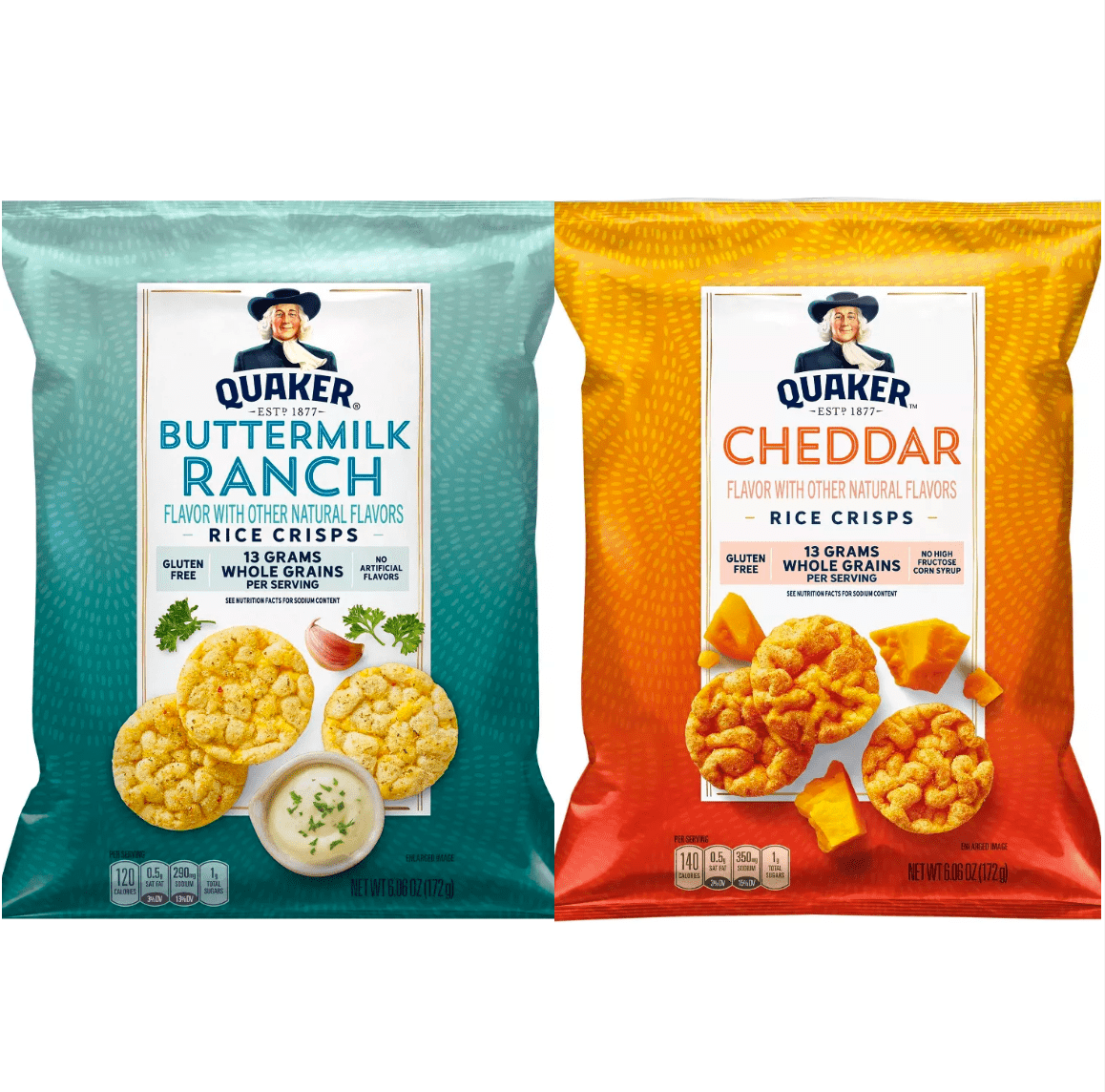 Quaker Rice Crisps, Buttermilk Ranch and Cheddar 6.06oz, Flavor Variety