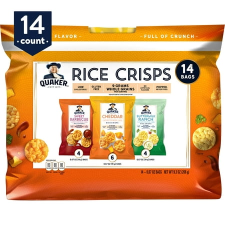 Quaker Rice Crisps, Savory Variety Pack, Gluten Free, 14 Count