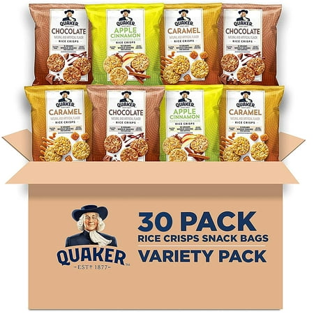 product image of Quaker Rice Crisps, Variety Pack, Gluten Free, 0.91 oz Bag, 30 Count