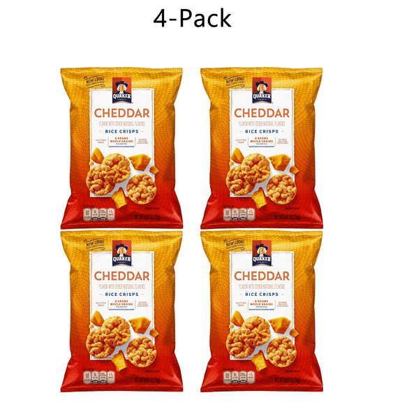 Quaker Rice Gluten Free Cheddar Flavor Crisps, 2.68 Ounce Pack of 4