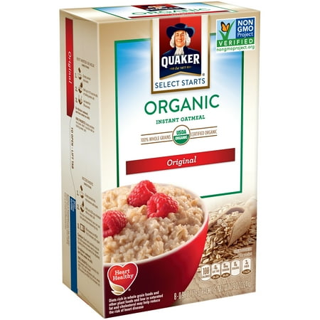 Quaker Organic Instant Oatmeal, Original, 0.98 oz, 8 Packets