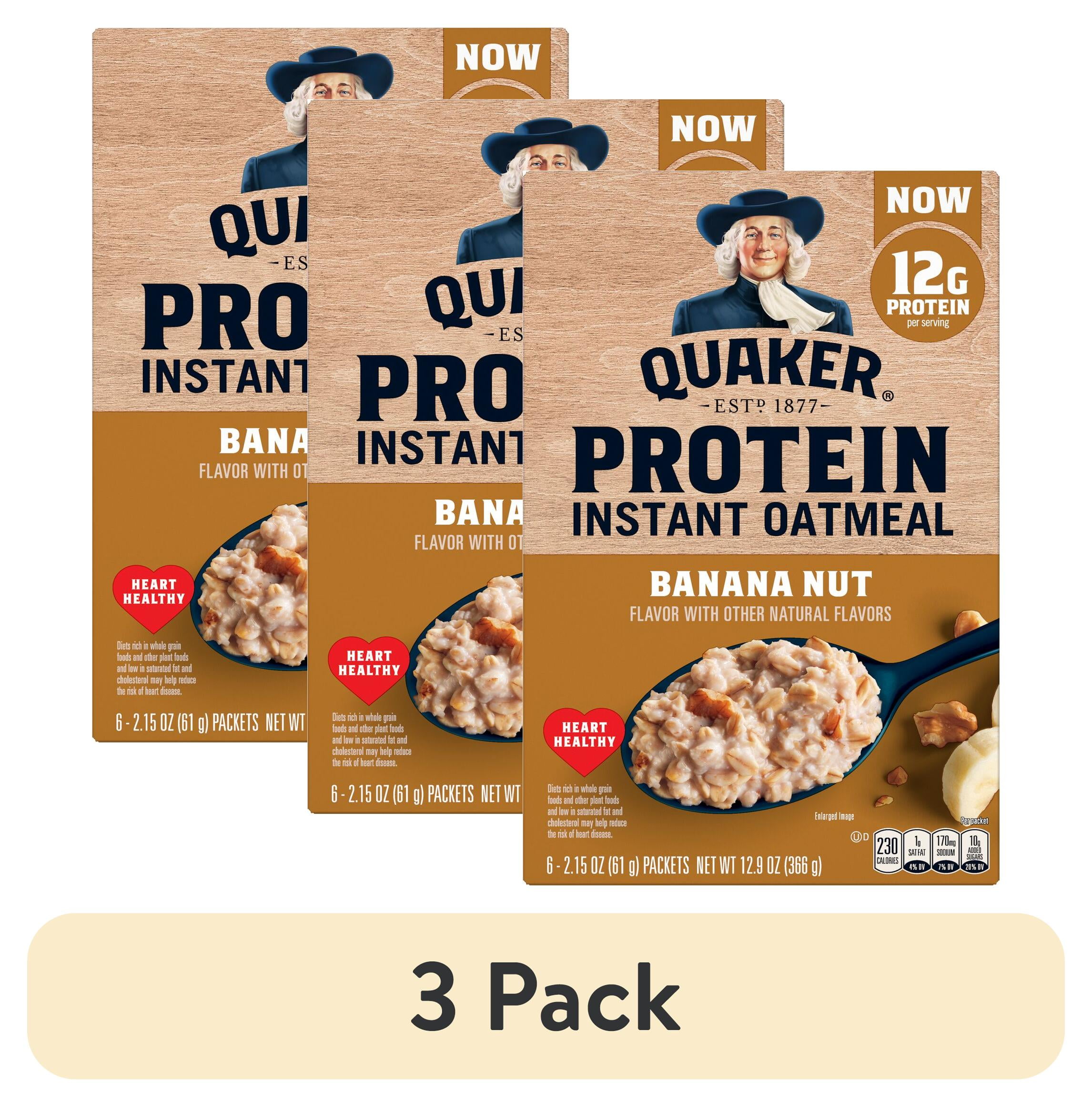 (3 pack) Quaker Select Starts Protein Instant Oatmeal Banana Nut 2.15