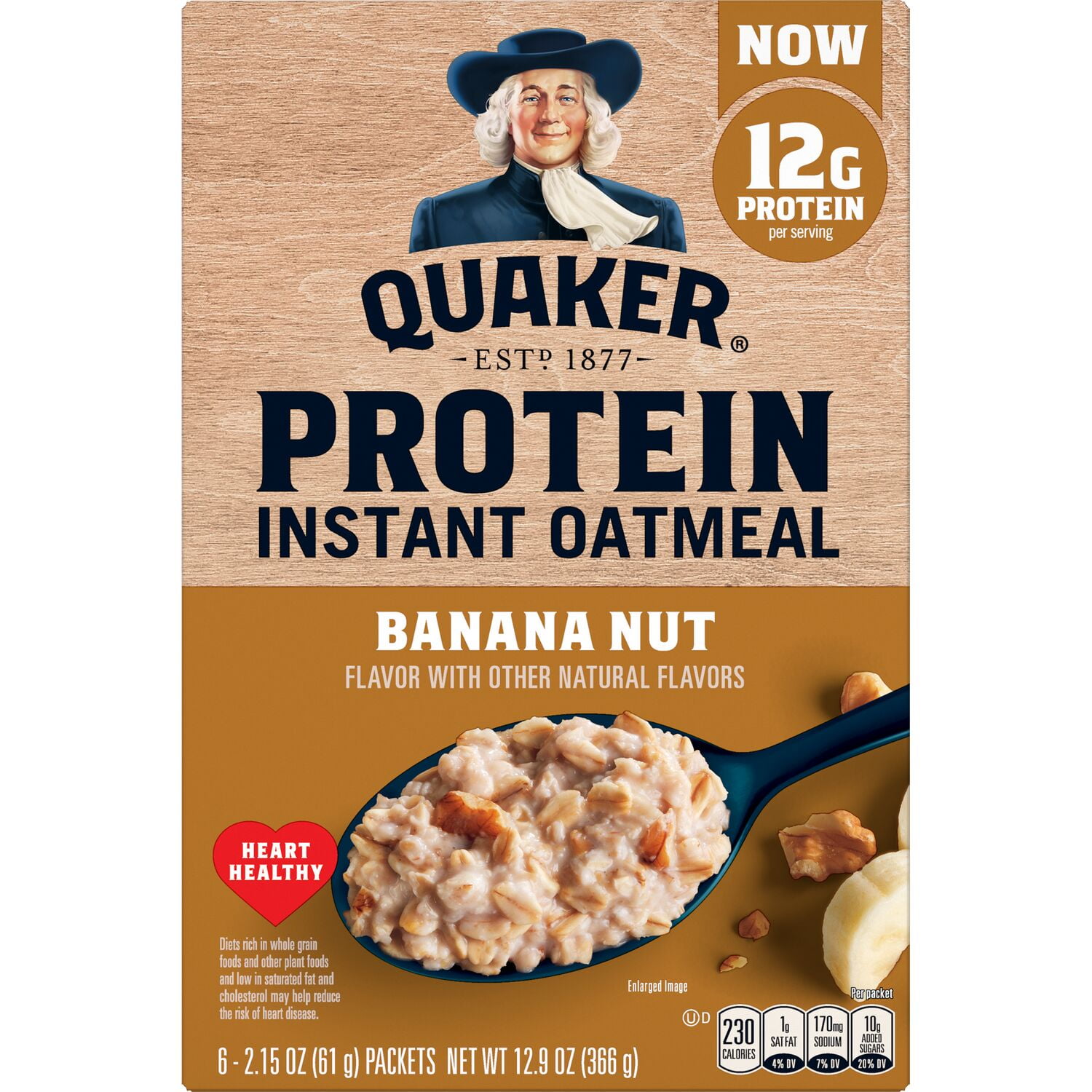Quaker Select Starts Protein Instant Oatmeal Banana Nut 2.15 Oz 6 Count