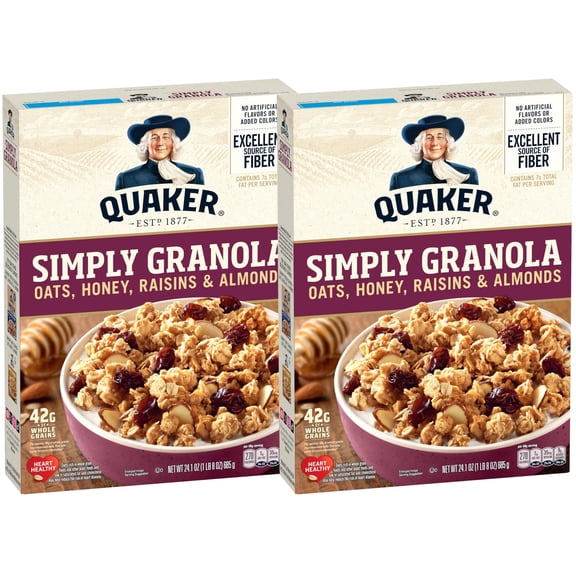 Quaker Simply Granola Honey & Raisin, Creamy Four Cheese, 24.1 Oz