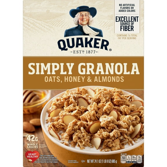 Quaker Simply Granola, Oats, Honey & Almonds, 24.1 oz Box