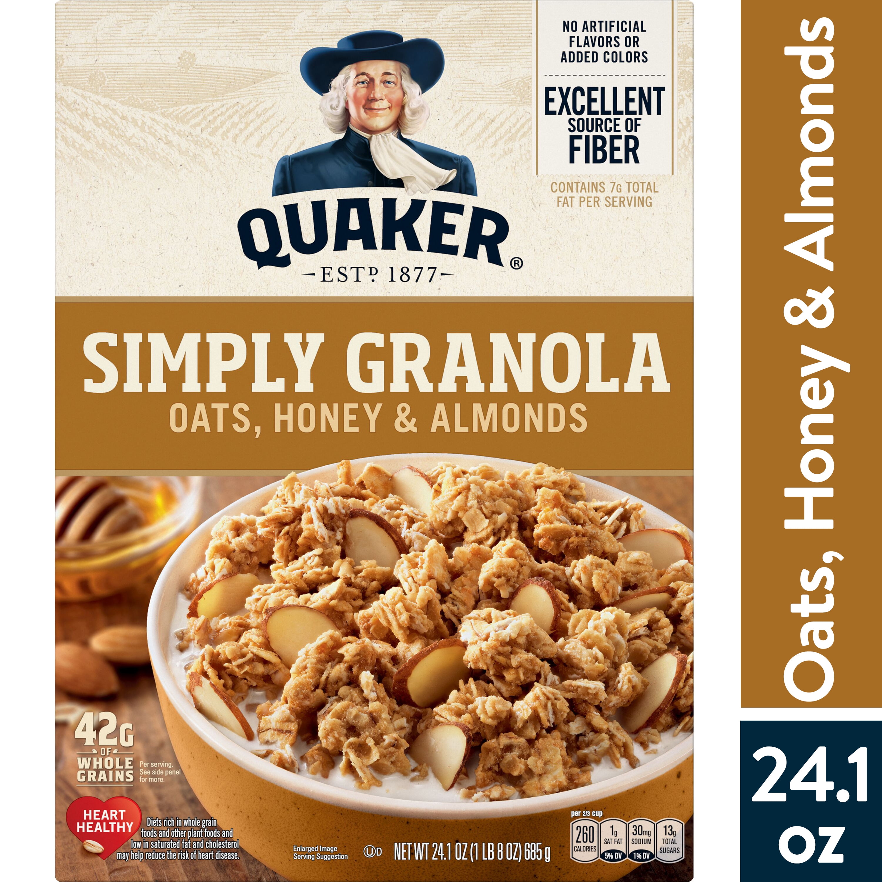 Quaker Simply Granola, Oats, Honey & Almonds, 24.1 oz Box