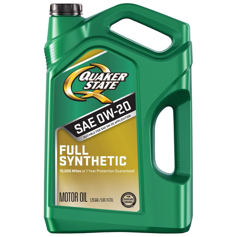 Quaker State Full Synthetic 0W-20 Motor Oil, 5-Quart - Walmart.com