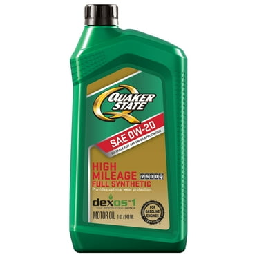Quaker State Full Synthetic High Mileage 0W-20 Motor Oil, 1 Quart