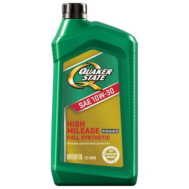 Quaker State Full Synthetic High Mileage 10W-30 Motor Oil, 1 Quart
