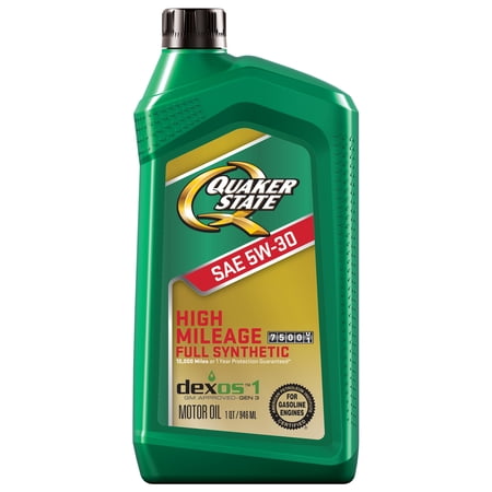 Quaker State Full Synthetic High Mileage 5W-30 Motor Oil, 1 Quart
