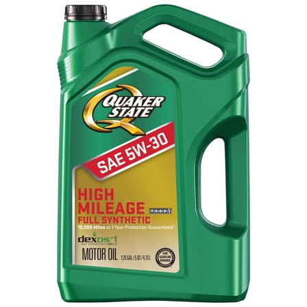 Quaker State Full Synthetic High Mileage 5W-30 Motor Oil, 5 Quart