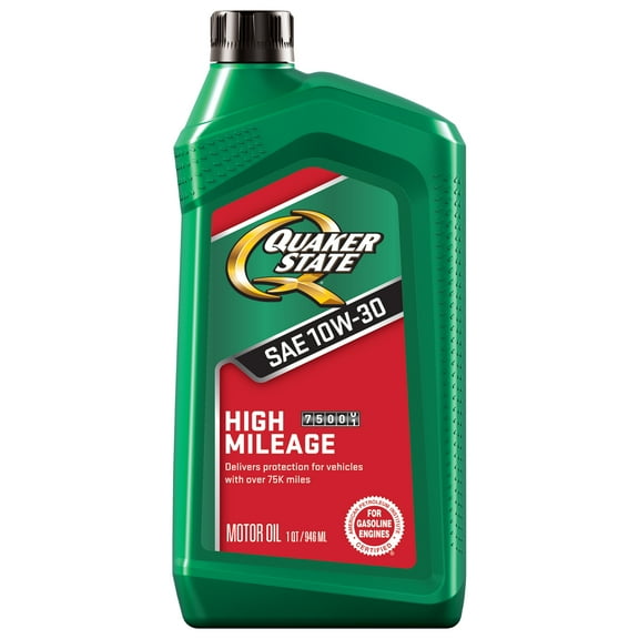 Quaker State High Mileage 10W-30 Motor Oil, 1 Quart