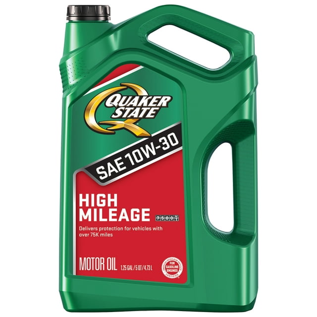 Quaker State High Mileage 10W-30 Synthetic Blend Motor Oil, 5 Quart