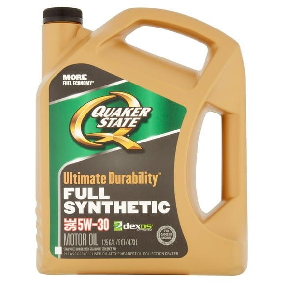 Quaker State Ultimate Durability Full Synthetic Motor Oil 5W-30, 1.25 gal