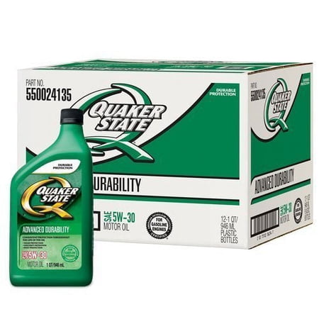 Quaker State Ultimate Durability Full Synthetic Motor Oil 5W-30, 1 qt ("pack"12)