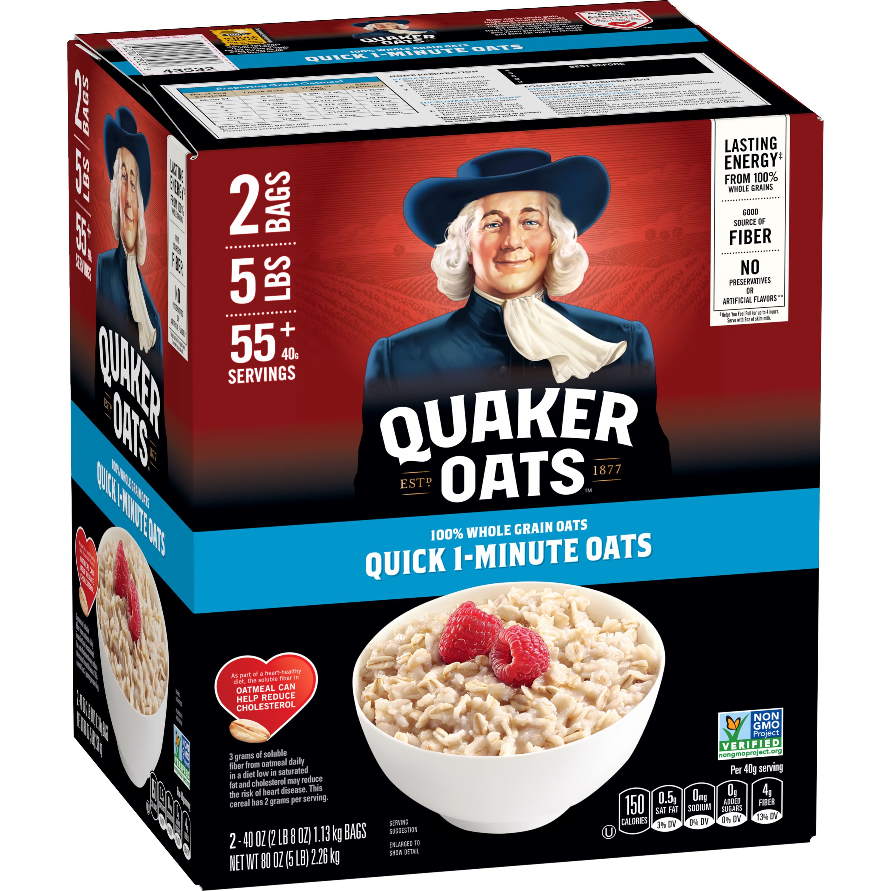 Quaker Whole Grain Oats Quick Cook 1 Minute Oats Oatmeal Breakfast quaker-whole-grain-oats-quick-cook-1-minute-oats-oatmeal-breakfast