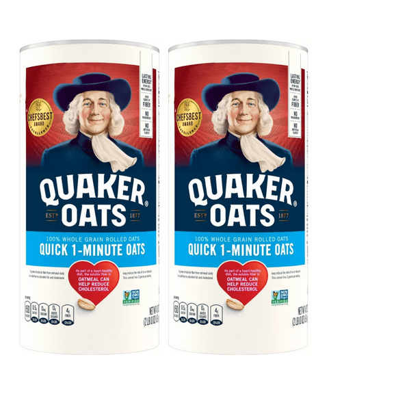 Quaker Whole Grain Quick 1-Minute Oats - 42oz pack of 2
