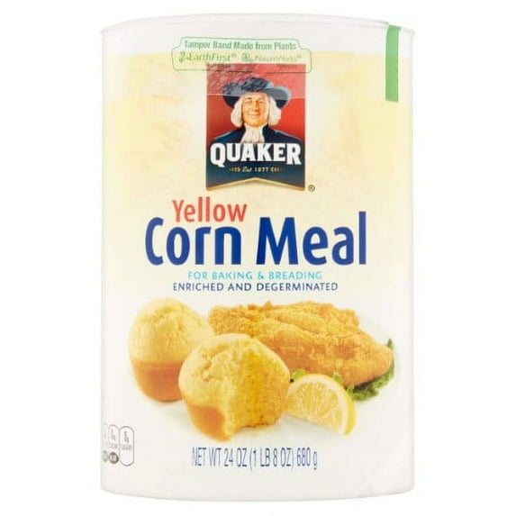 Quaker Yellow Enriched and Degerminated Corn Meal, 24 Oz Canister (Pack of 16)