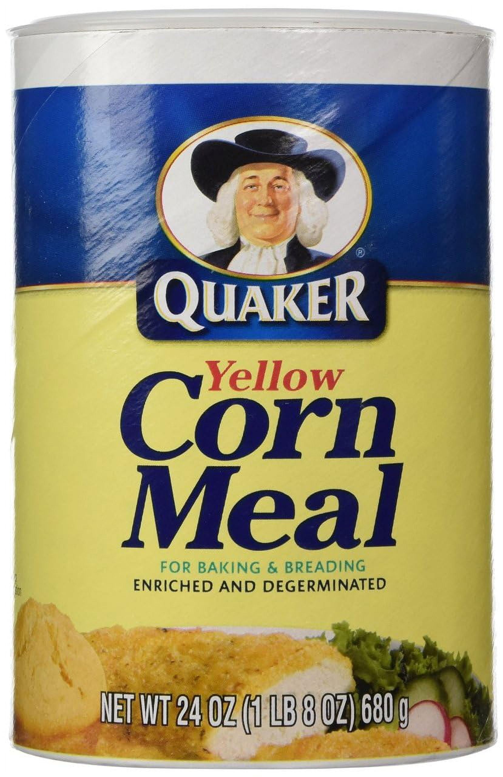 Quaker Yellow Enriched and Degerminated Corn Meal Canister, 24 oz