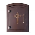 thumbnail image 1 of QualArc MAN-S-1403-AC 12 in. Manchester Security Drop Chute Mailbox with Decorative Cross Logo Faceplate in Antique Copper, 1 of 1