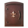 thumbnail image 1 of QualArc MAN-S-1402-AC 12 in. Manchester Security Drop Chute Mailbox with Decorative Fleur De Lis Logo Faceplate - Antique Copper, 1 of 2