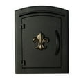 thumbnail image 1 of Manchester NON-LOCKING Column Mount Mailbox with "Decorative Fleur De Lis Logo" in Black, 1 of 2
