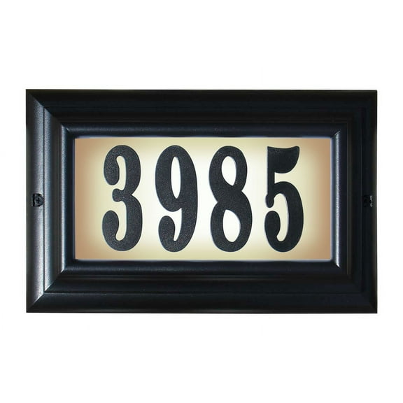 QualArc 15 in. Edgewood Large Do It Yourself Kit Lighted Address Plaque in Black Frame Color