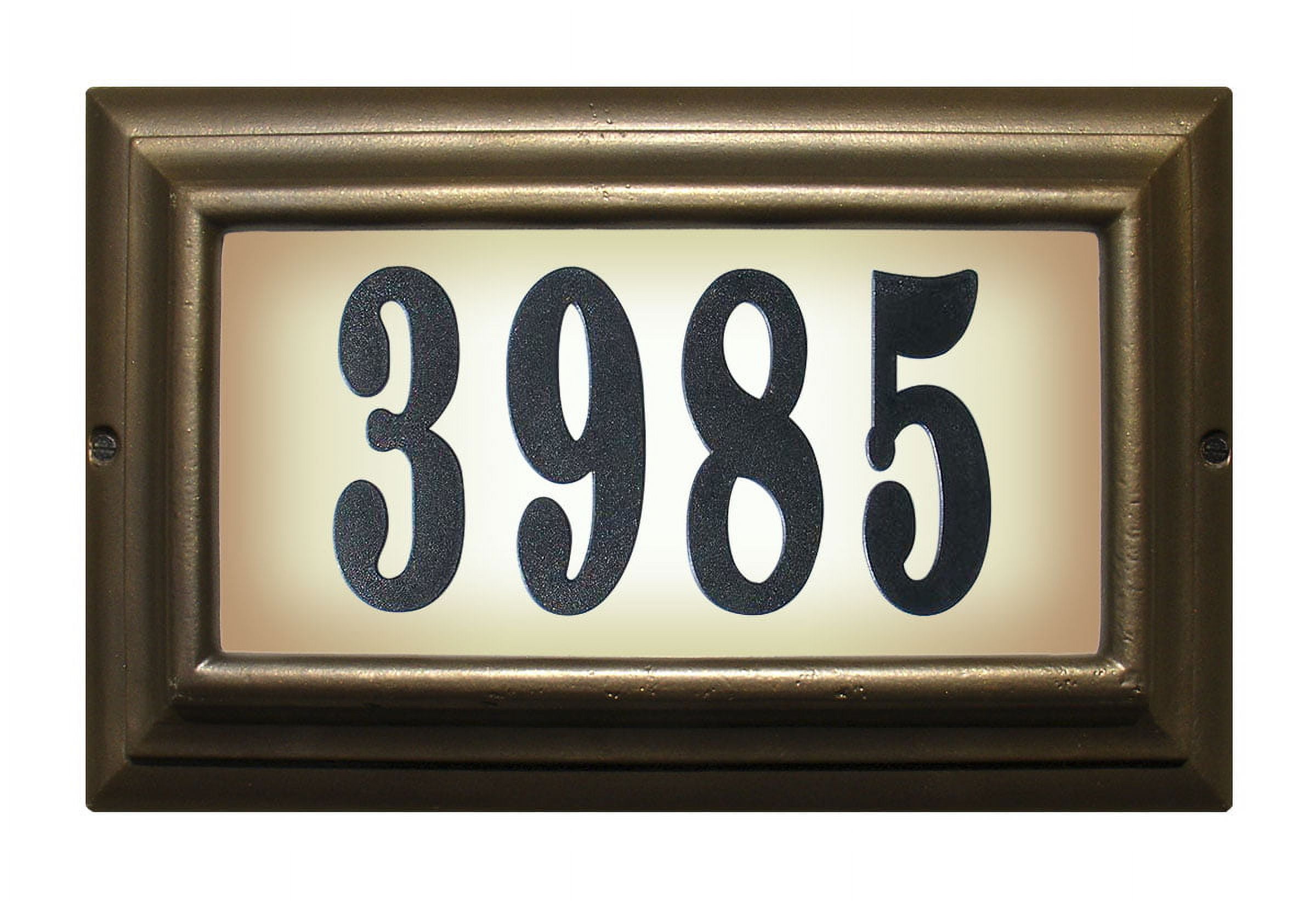 Large Oil Rub Bronze Metal Lighted Address Plaque