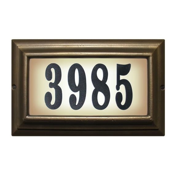 QualArc 15 in. Edgewood Large Do It Yourself Kit Lighted Address Plaque in Oil Rub Bronze Frame Color